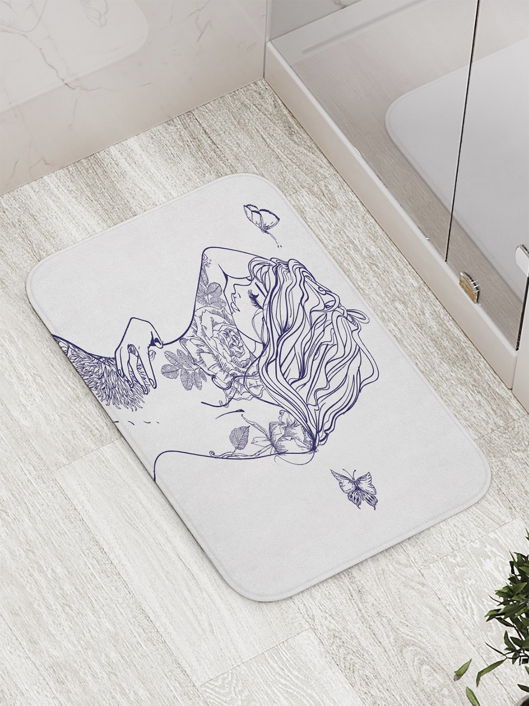

Коврик противоскользящий для ванной, сауны, бассейна, 77х52 см bath_60610 JoyArty