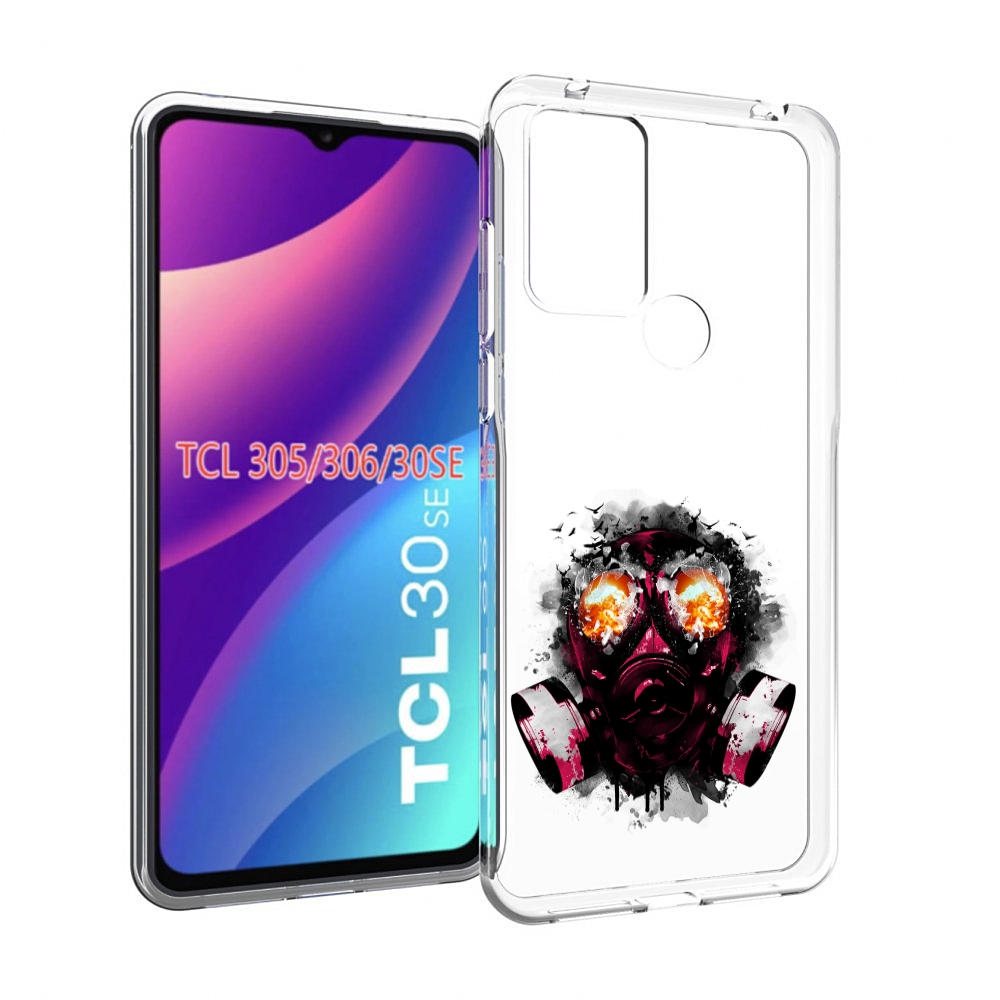 

Чехол MyPads красный противогаз для TCL 30SE/305/306/30E, Tocco