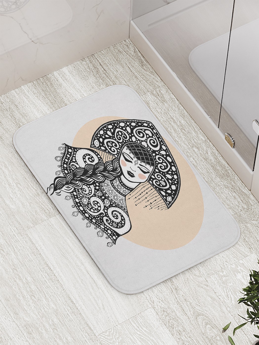 

Коврик противоскользящий для ванной, сауны, бассейна, 77х52 см bath_60602 JoyArty