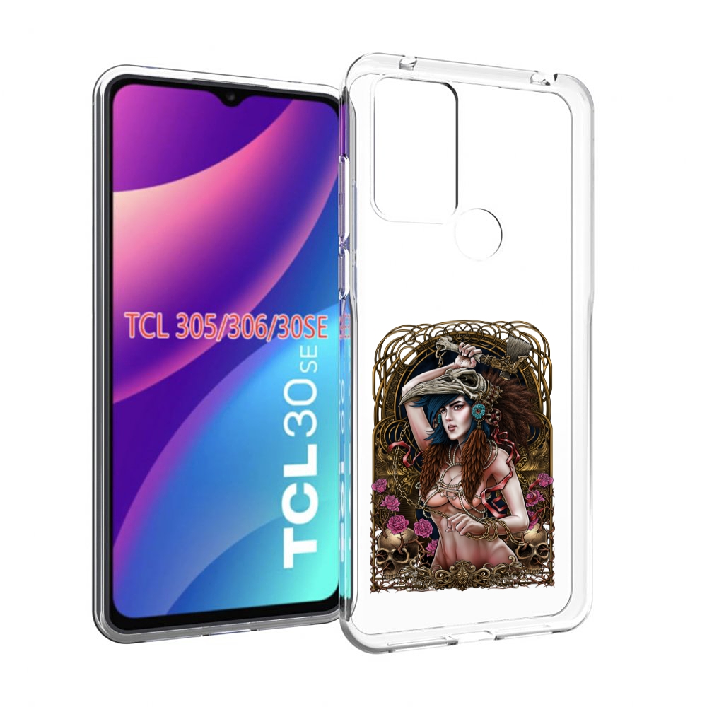 Чехол MyPads красивая девушка рисунок для TCL 30SE/305/306/30E