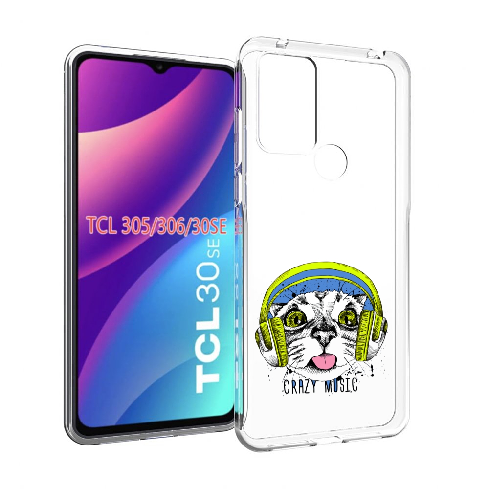 

Чехол MyPads кошка в наушниках рисунок для TCL 30SE/305/306/30E, Tocco