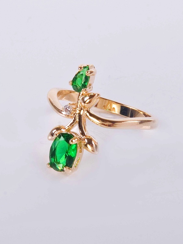 

Кольцо из бижутерного сплава р.  Lotus Jewelry Тюльпан 3040R-13Gcz, фианит/циркон, Кольцо с зеленым фианитом "Тюльпан" 3040R-13Gcz