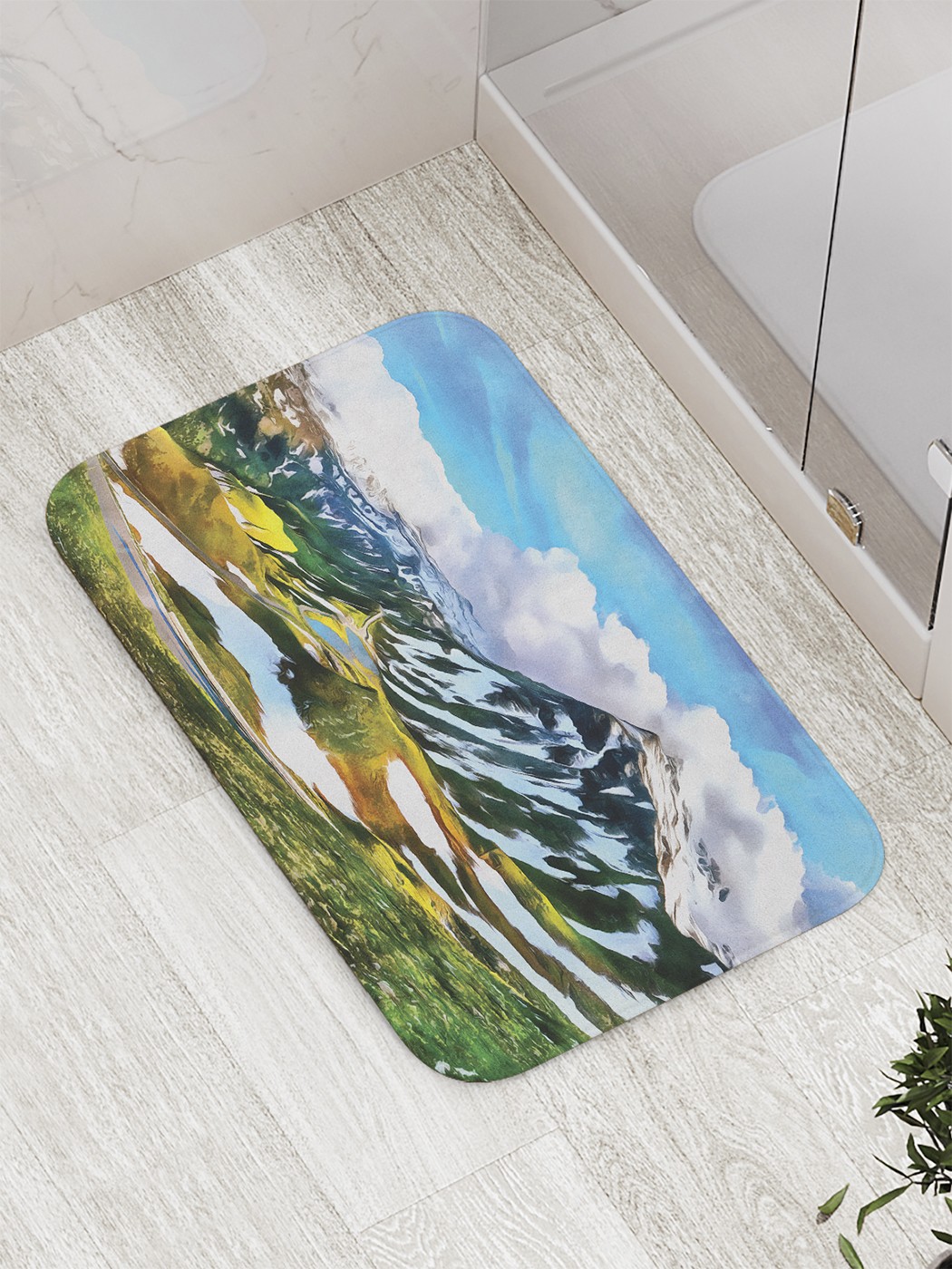 

Коврик противоскользящий для ванной, сауны, бассейна, 77х52 см bath_60528 JoyArty