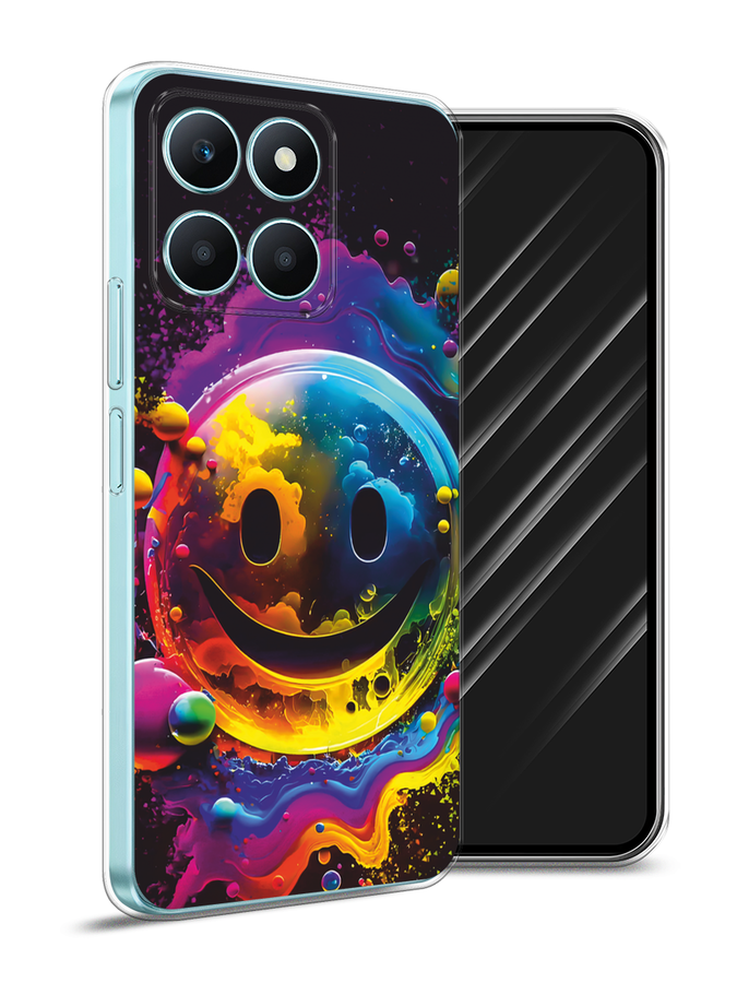 

Чехол Awog на Honor X6A "Кислотный смайл", Фиолетовый;желтый;синий, 6122050-1