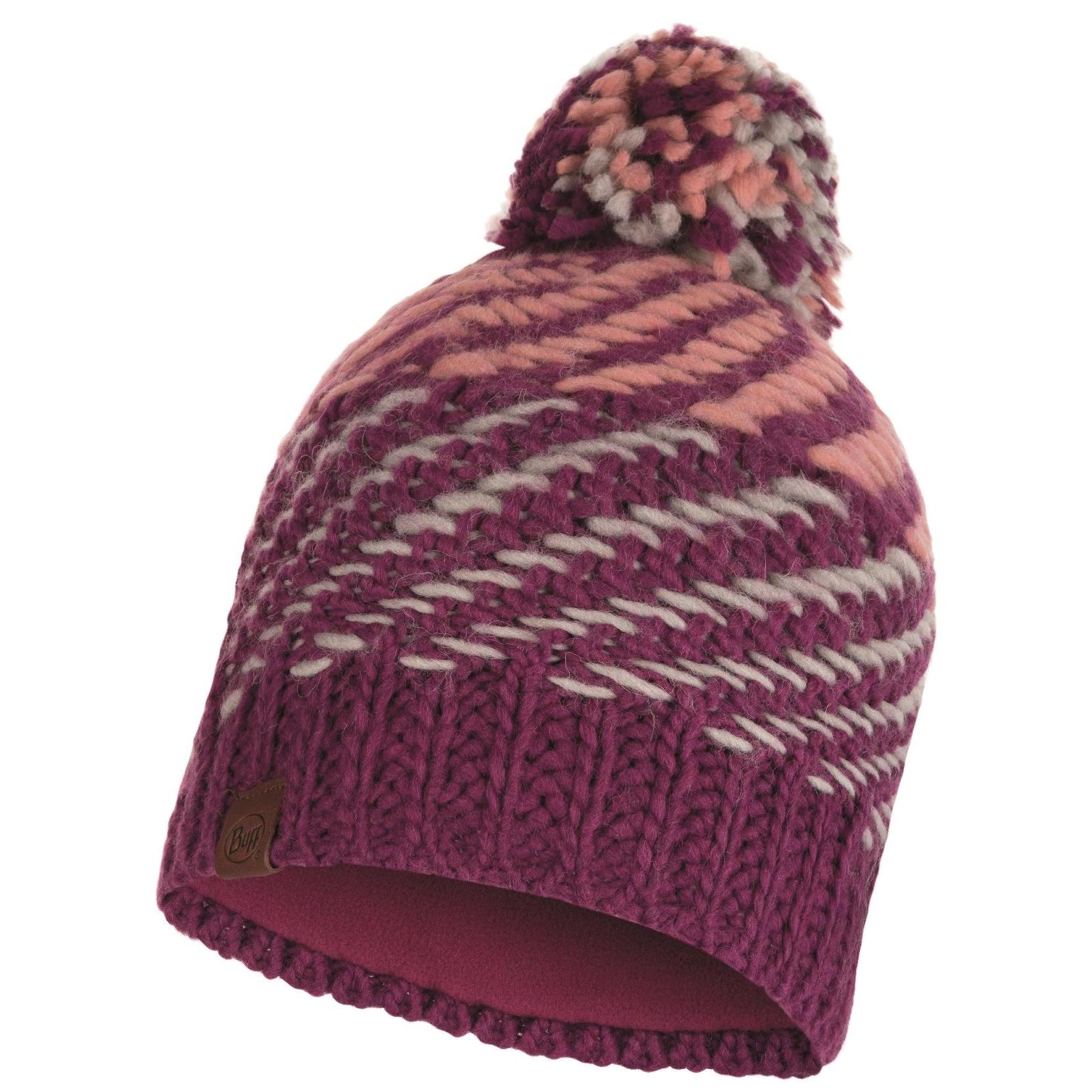 фото Шапка-бини женская buff knitted & polar hat nella purple raspebrry, one size