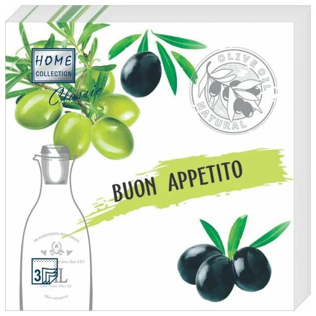 Салфетки бумажные Premium Club Приятного аппетита 3 слоя 33х33 см 20 шт.