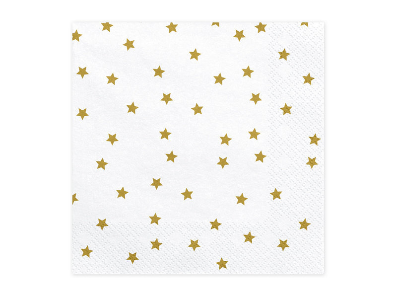 Салфетки бумажные Premium Club Новогодние звезды на белом 3 слоя 33х33 см 20 шт.