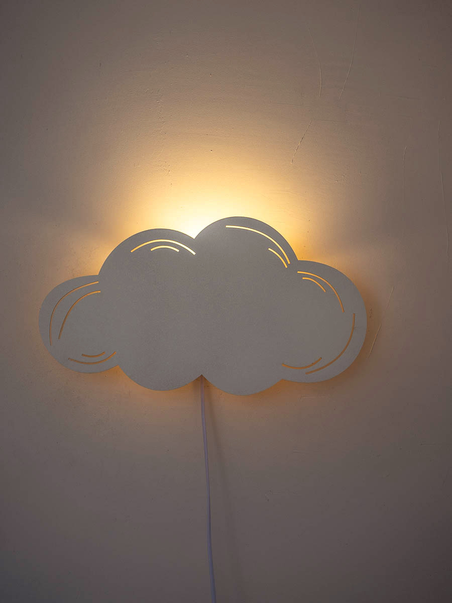 Светильник настенный ночной с выключателем белое Облако