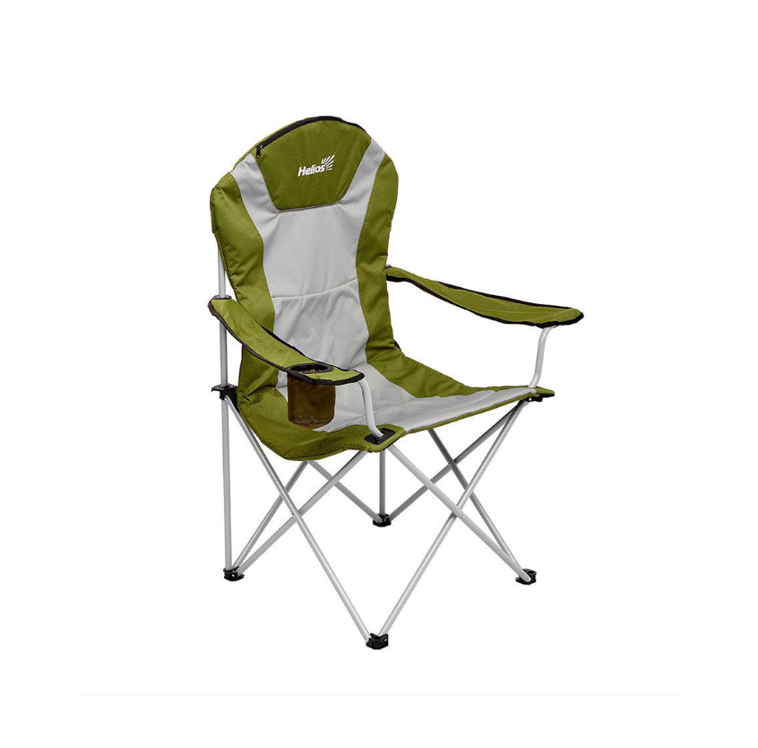 HELIOS Кресло складное HELIOS серый/зеленый ромб, до 100 кг