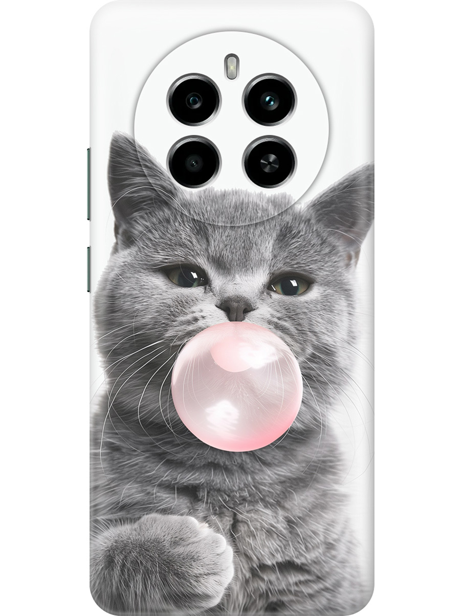 

Силиконовый чехол на Realme 13 4G с принтом "Котик и жвачка", Прозрачный;белый;розовый;серый, 784807311