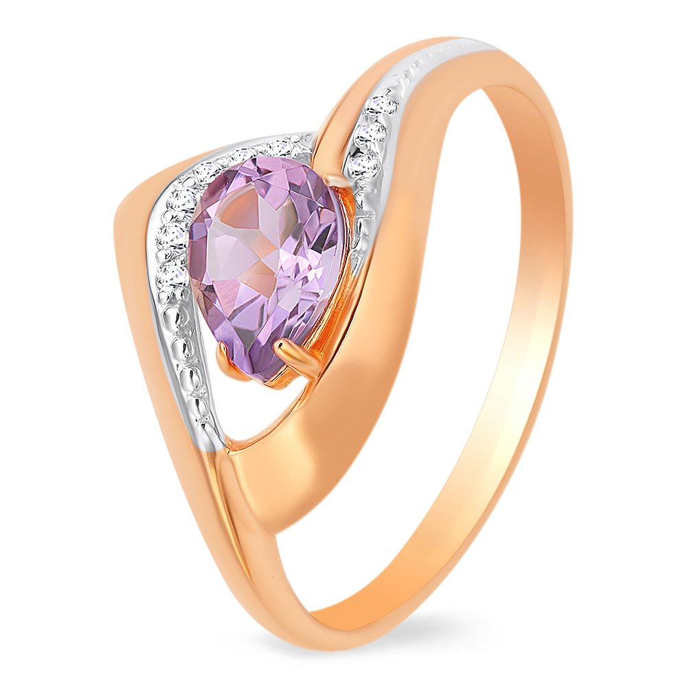

Кольцо женское из красного золота с аметистом, фианитом 585Gold 201011322, р. 17,5, 201011322