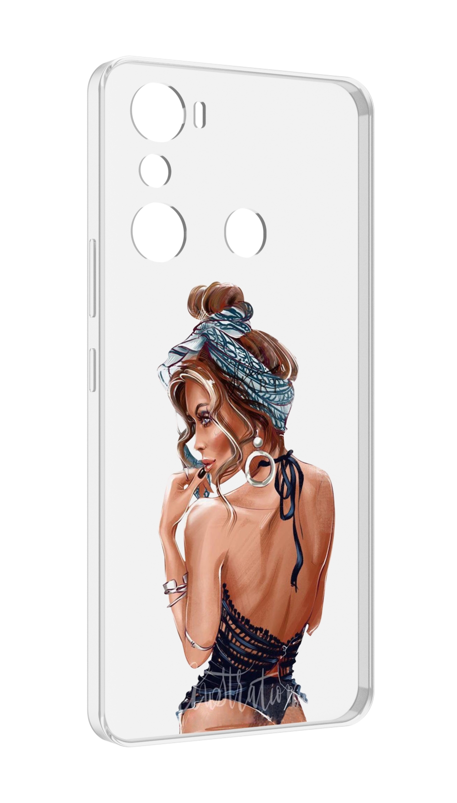 

Чехол MyPads Красивая-дама женский для Infinix Hot 20i, Прозрачный, Tocco