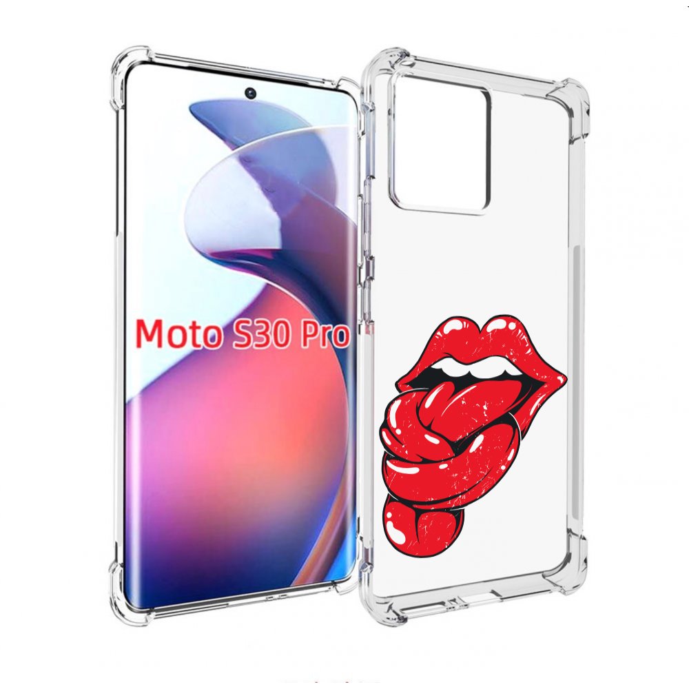 

Чехол MyPads яркие губы с языком для Motorola Moto S30 Pro, Прозрачный, Tocco