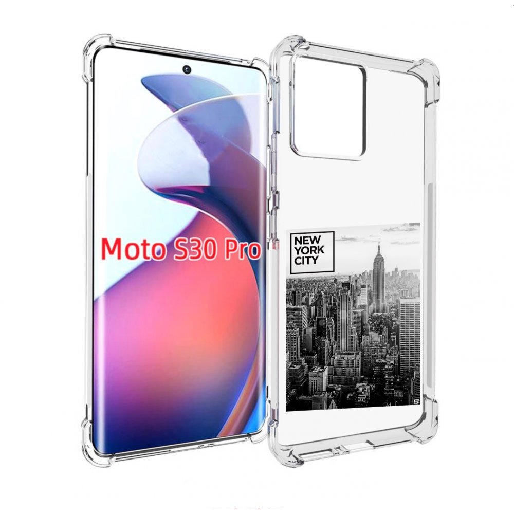 

Чехол MyPads черно белый Нью-Йорк для Motorola Moto S30 Pro, Прозрачный, Tocco