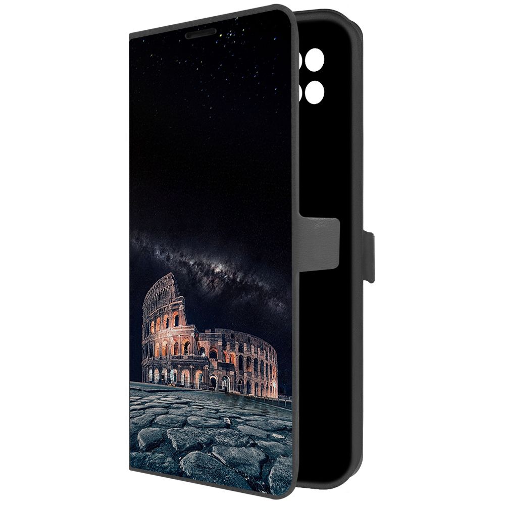 

Чехол-книжка Krutoff Eco Book для Xiaomi Poco C40 Италия, Колизей (черный)