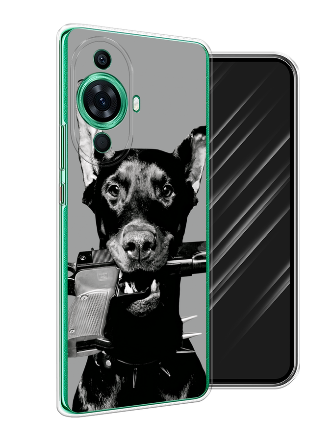 

Чехол Awog на Huawei Nova 11 Pro "Доберман", Серый, 6121350-1