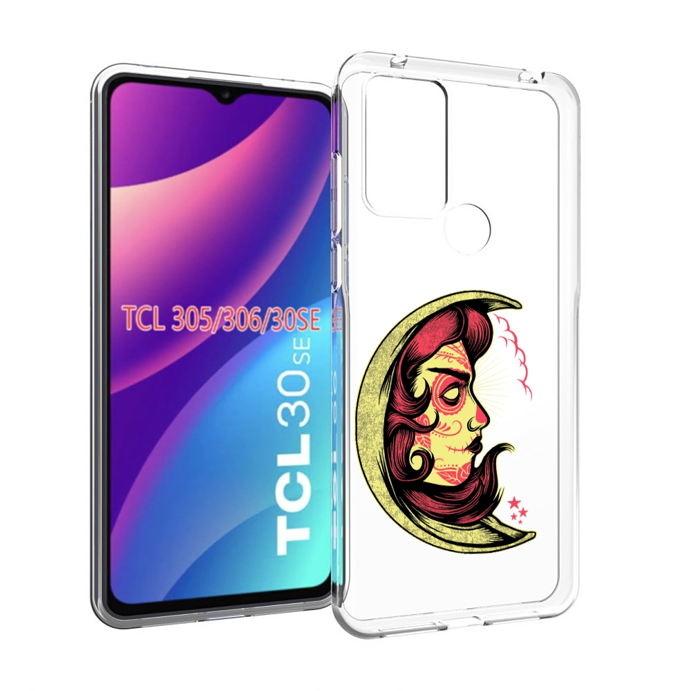 

Чехол MyPads желтый полумесяц с лицом девушки для TCL 30SE/305/306/30E, Tocco