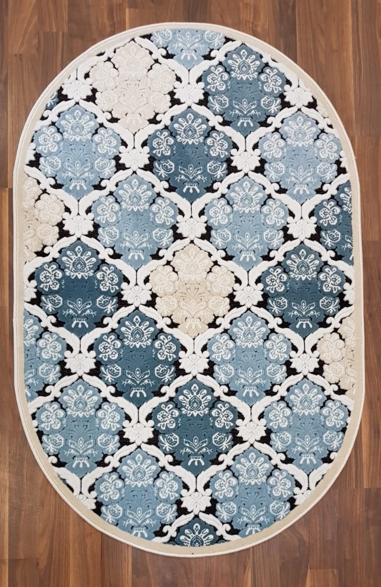 фото Ковер gloria 4057a овал с.голубой 80x300 sofia rugs