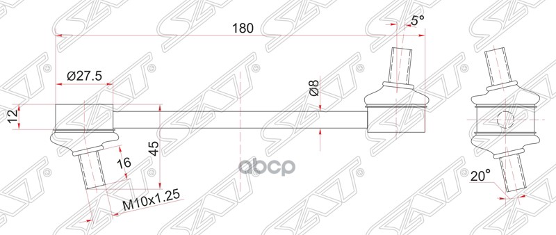 

Тяга Заднего Стабилизатора Toyota Corolla/Sprinter 4wd Sat арт. ST-48830-12050