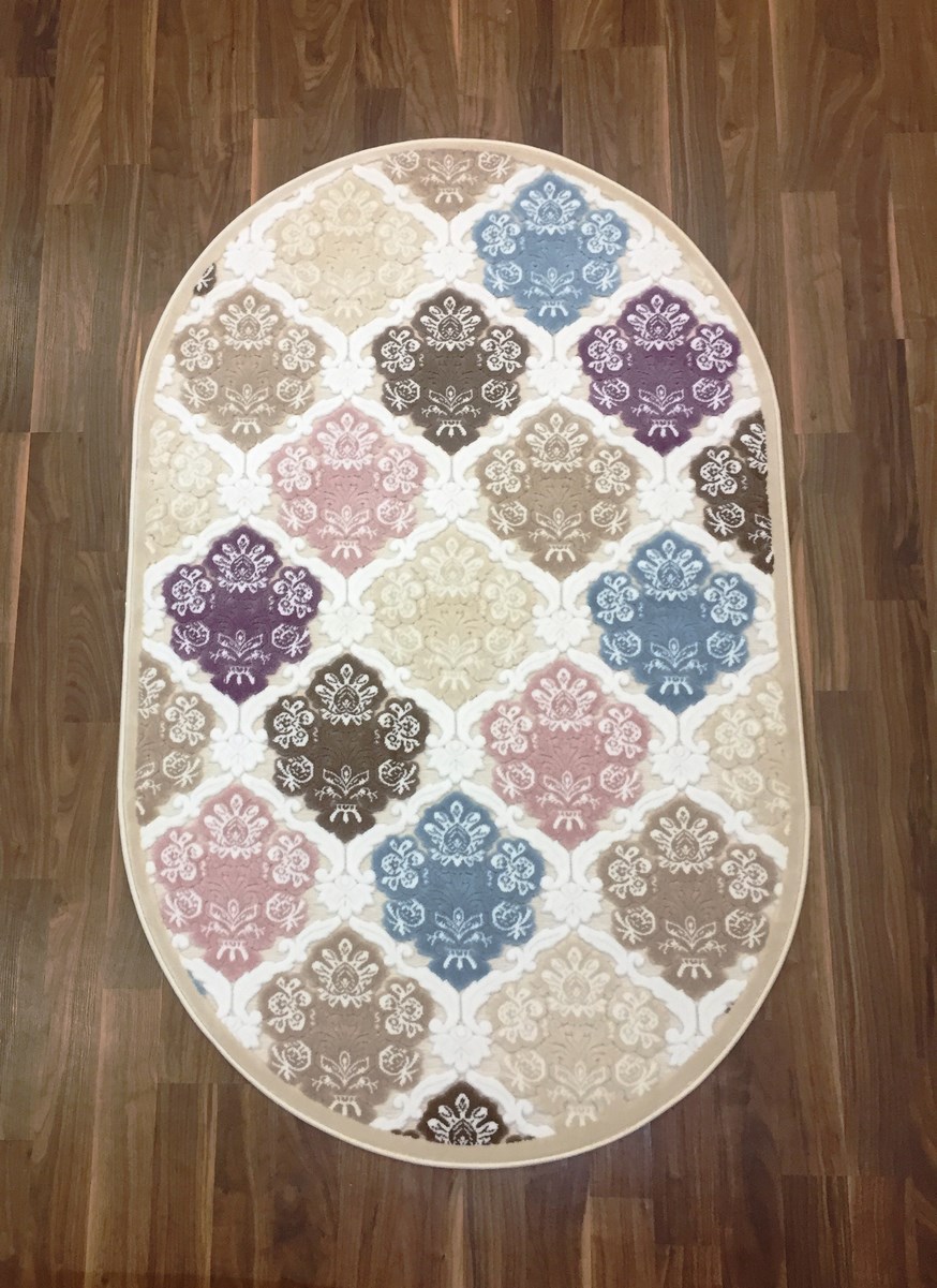 фото Ковер gloria 4057a овал белый 80x300 sofia rugs