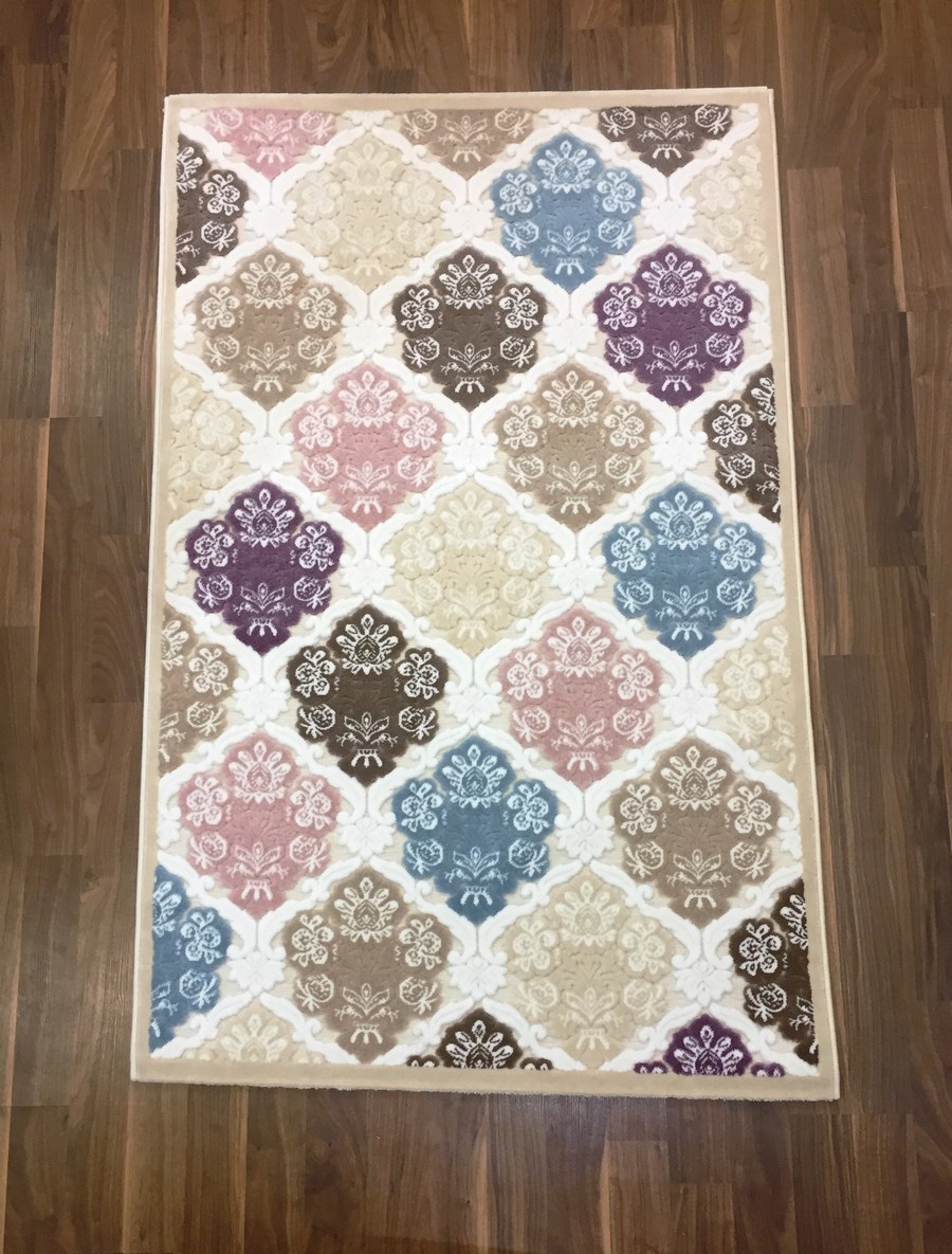 фото Ковер gloria 4057a прямой белый 200x400 sofia rugs