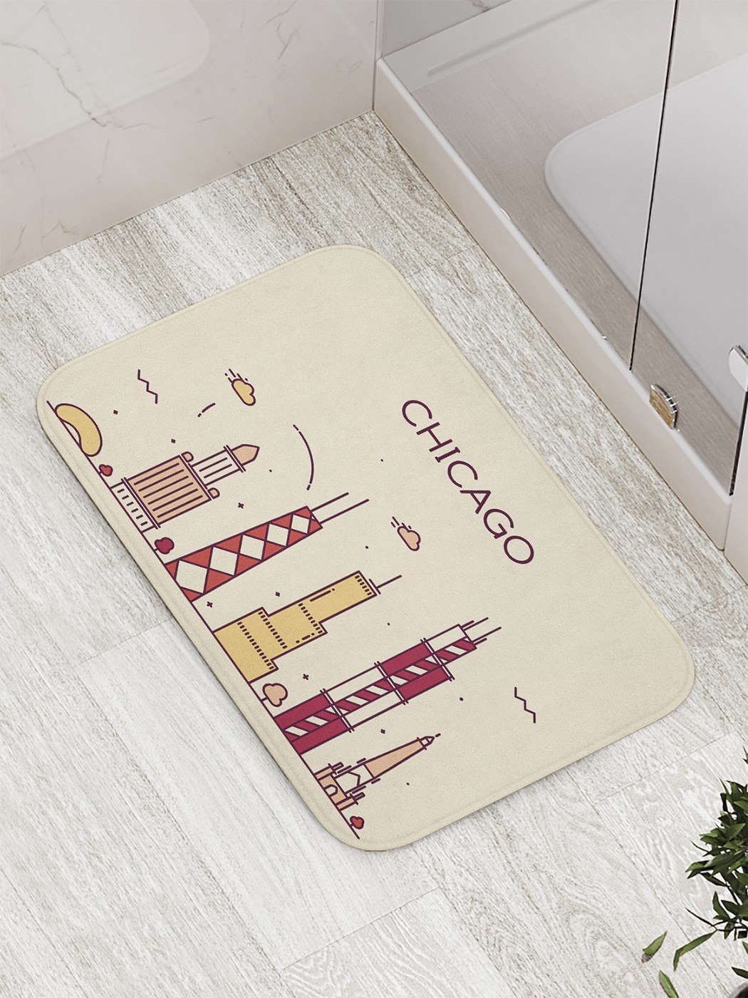 

Коврик противоскользящий для ванной, сауны, бассейна, 77х52 см bath_60423 JoyArty