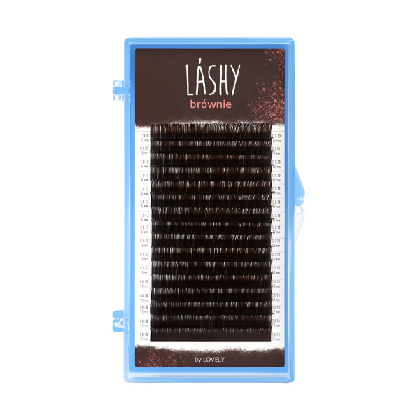 

Ресницы темно-коричневые LASHY Brownie - 16 линий C 0.07 12mm, Коричневый