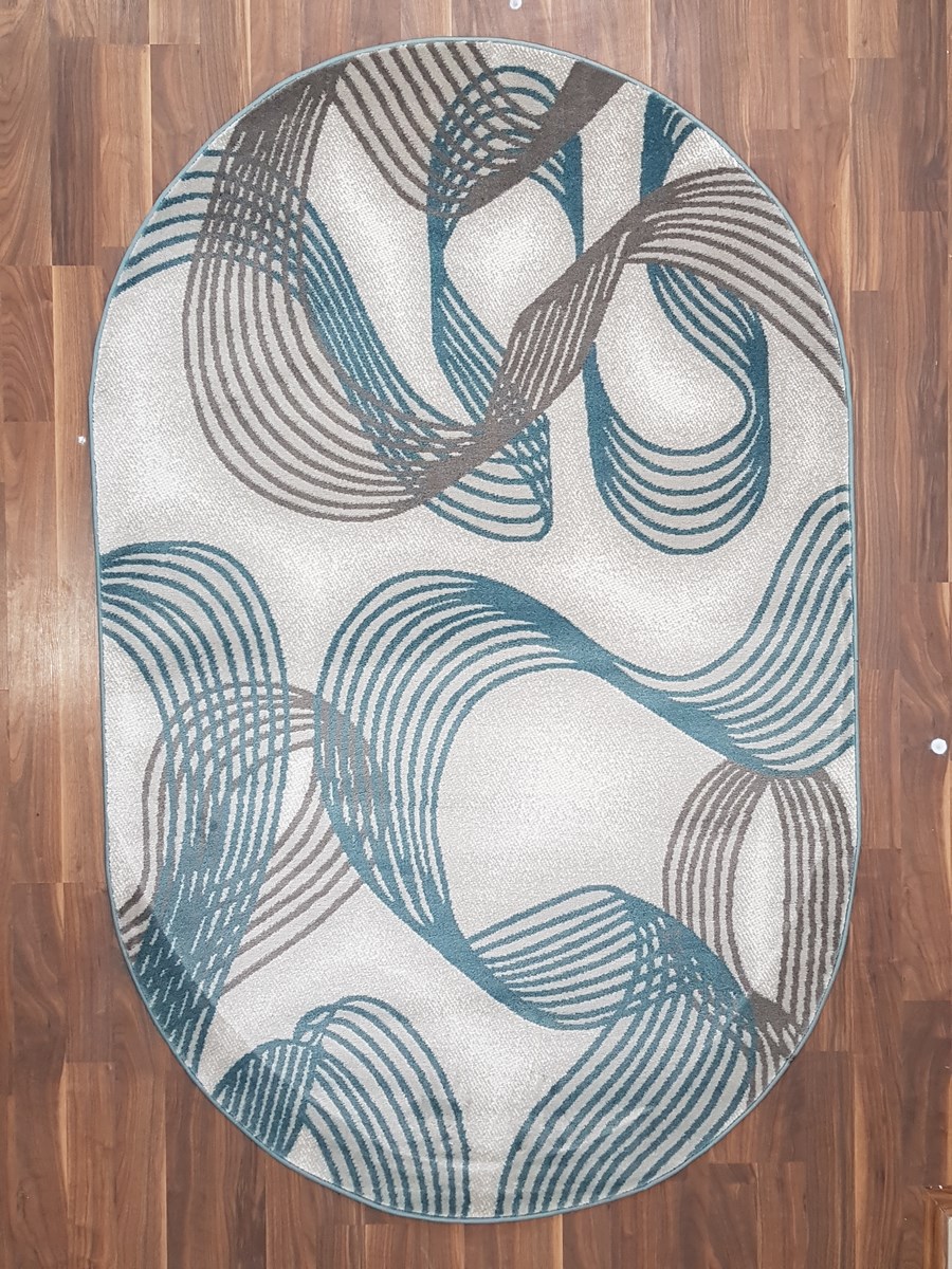 фото Ковер lara 3565a овал серый/т.зел 250x250 sofia rugs