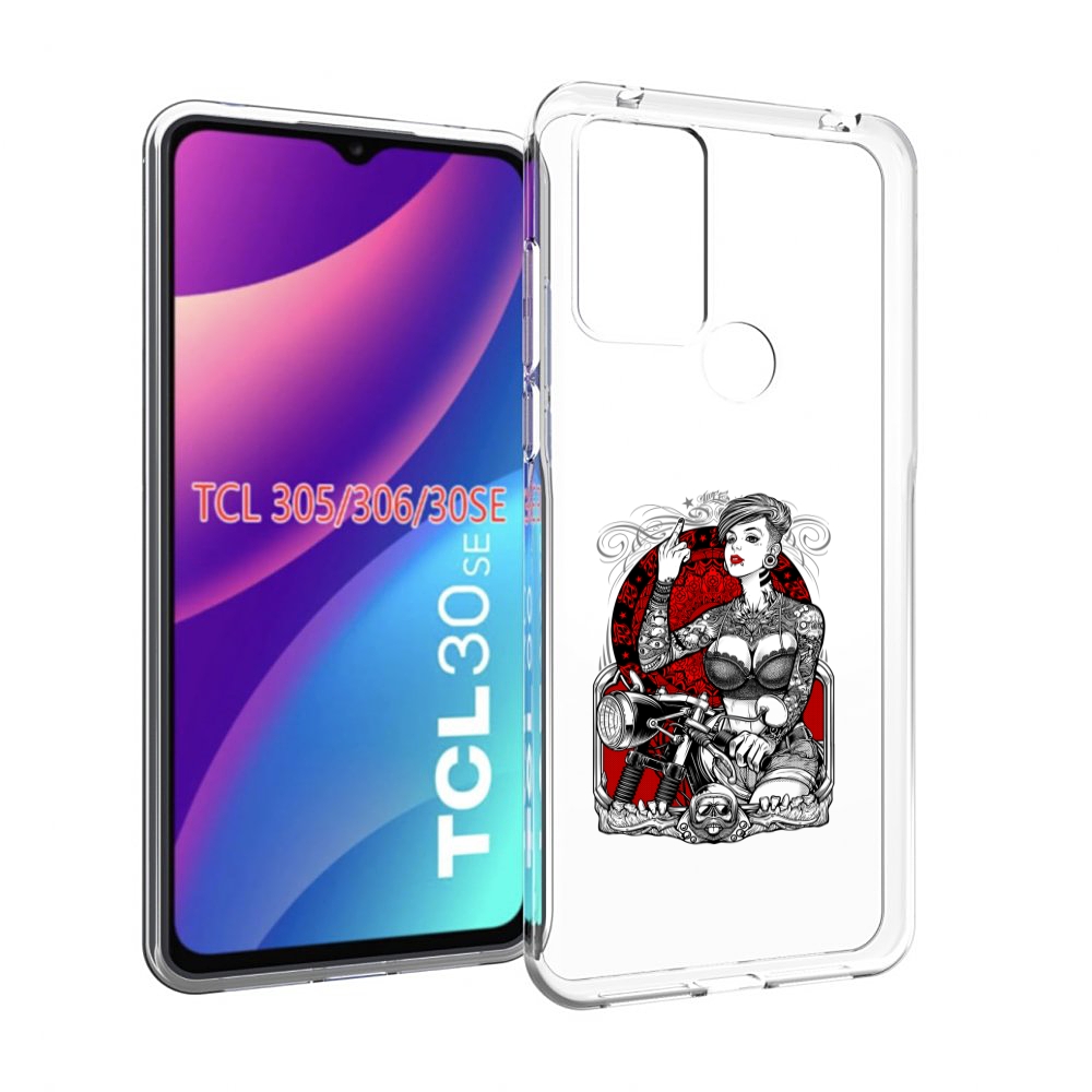 

Чехол MyPads девушка на мотоцикле для TCL 30SE/305/306/30E, Tocco