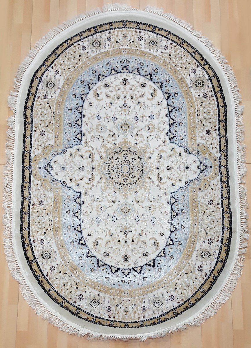 фото Ковер brillant 3544a овал с.крем/голубой 250х400 sofia rugs