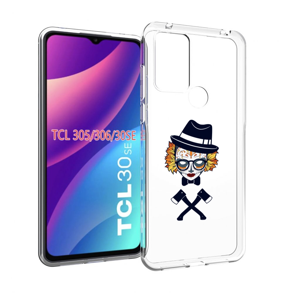 

Чехол MyPads девушка в маске с топорами рисунок для TCL 30SE/305/306/30E, Tocco