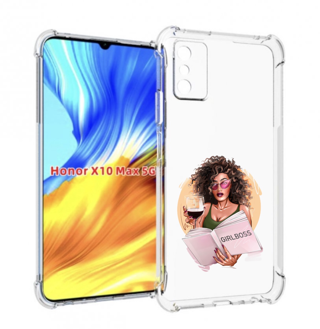 

Чехол MyPads Girlboss with wine_ Etsy женский для Honor Max, Прозрачный, Tocco