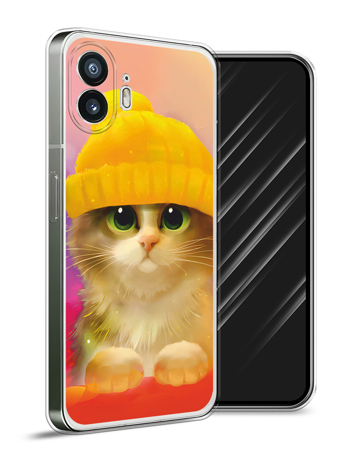 

Чехол Awog на Nothing Phone (2) "Котенок в желтой шапке", Желтый, 3300250-1