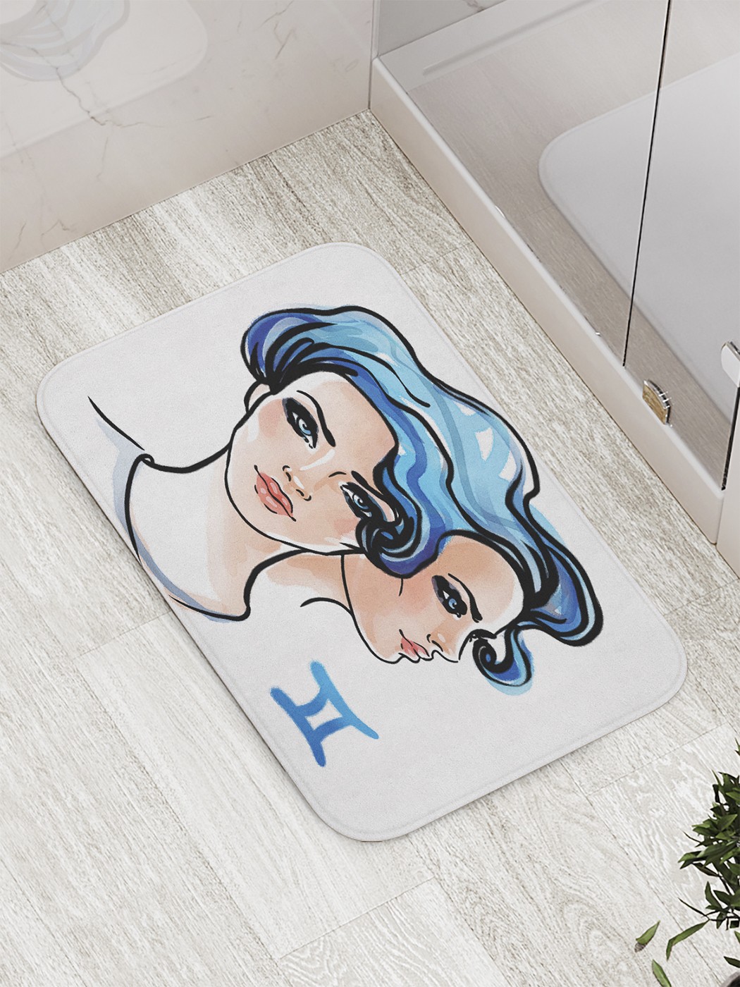 

Коврик противоскользящий для ванной, сауны, бассейна, 77х52 см bath_60348 JoyArty