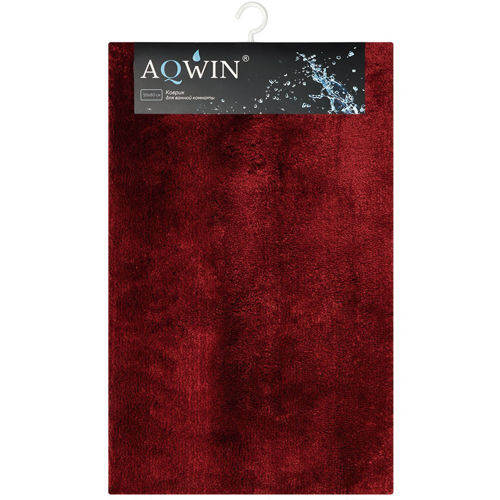

Коврик для ванной, 0.5х0.8 м, ПЭ, бургунди, Aqwin, Велюр, TR1551B