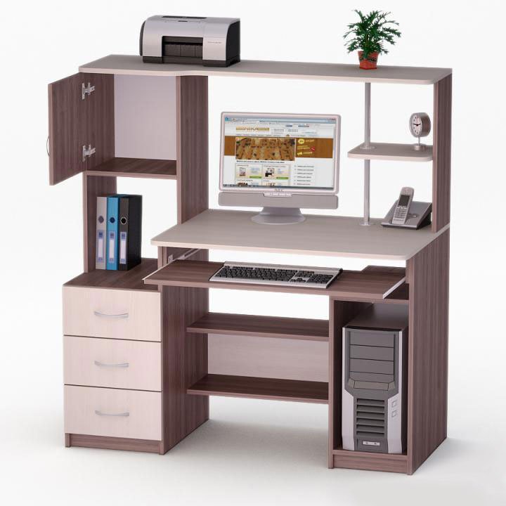 

Компьютерный стол Роберт-60 ШxГxВ 1200*550*1270 Мегамебель, Роберт-60
