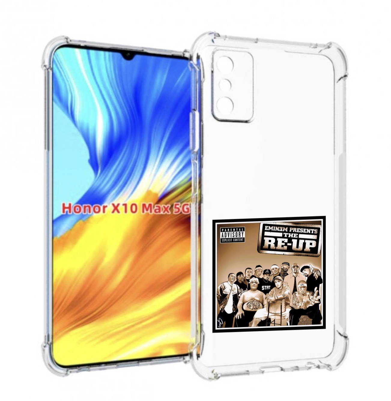 

Чехол MyPads EMINEM PRESENTS, THE RE-UP для Honor X10 Max, Прозрачный, Tocco