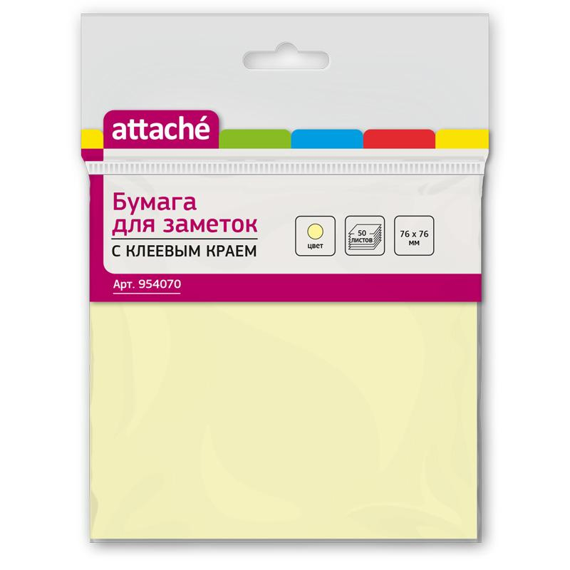 

Стикеры ATTACHE 954070-15 с клеевым краем, 76х76, желтый, 50 листов, 15 штук