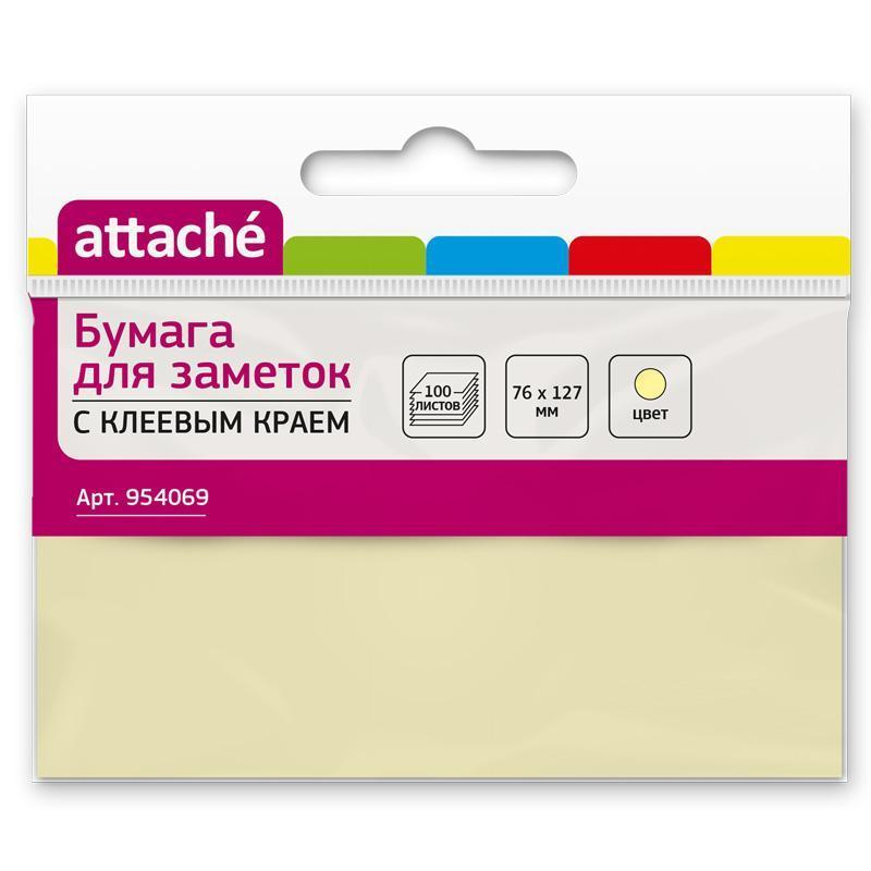

Стикеры ATTACHE 954069-4 с клеевым краем, 76х127, желтый, 100 листов, 4 штуки