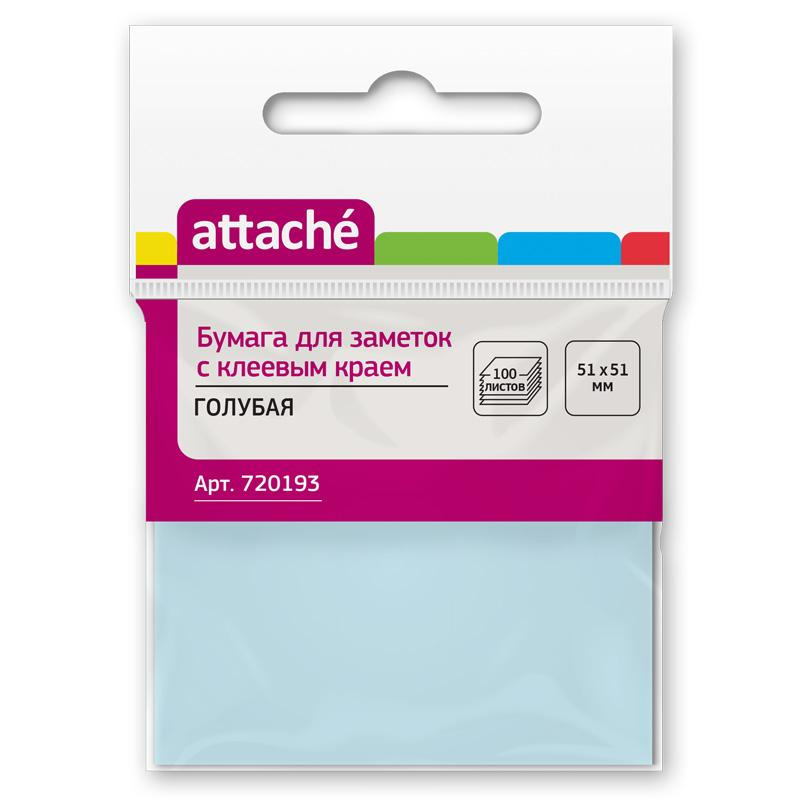 

Стикеры ATTACHE 720193-8 с клеевым краем, 51х51, голубой, 100 листов, 8 штук