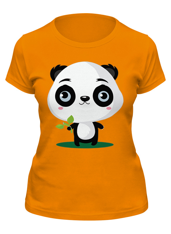 

Футболка женская Printio Панда (panda) оранжевая S, Оранжевый, Панда (panda)