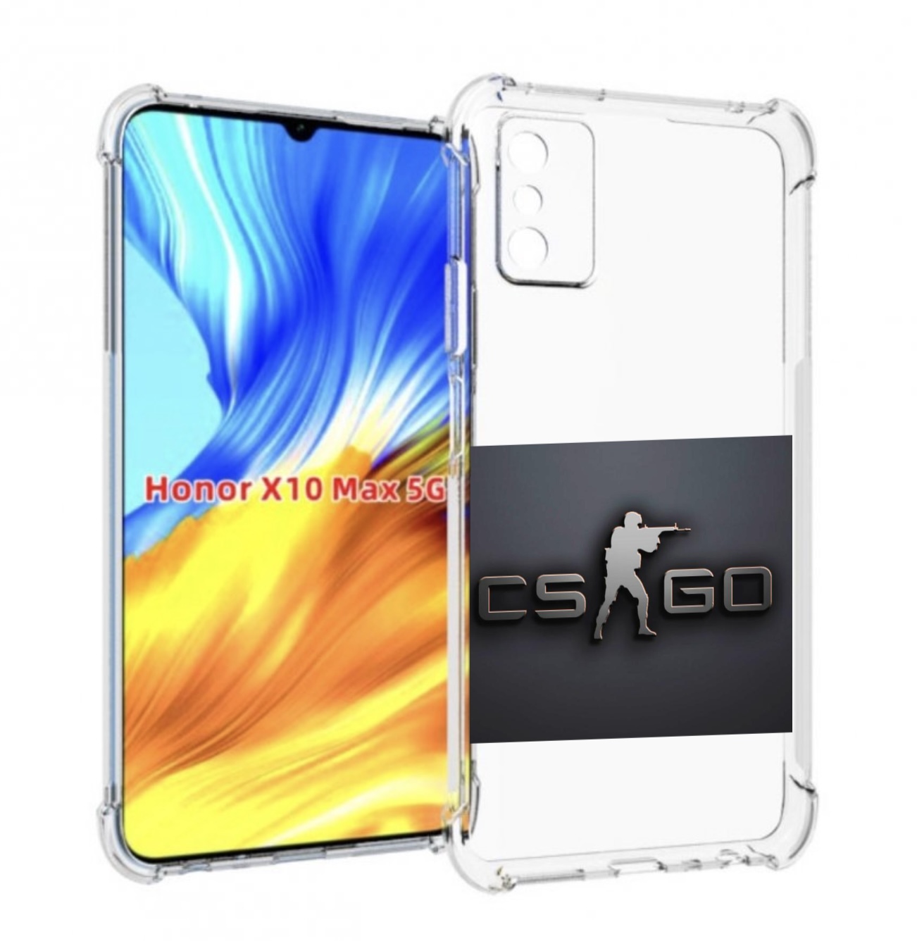 

Чехол MyPads CS go логотип мужской для Honor X10 Max, Прозрачный, Tocco