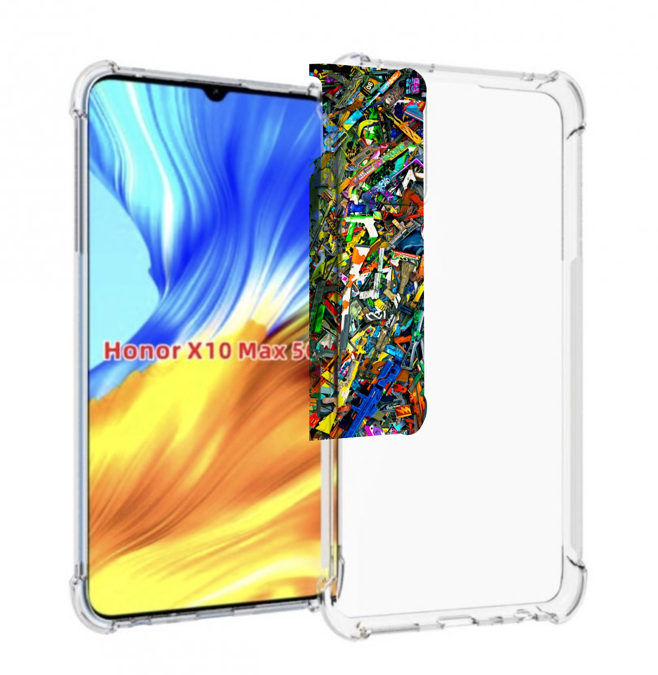 

Чехол MyPads CS GO guns skins мужской для Honor X10 Max, Прозрачный, Tocco
