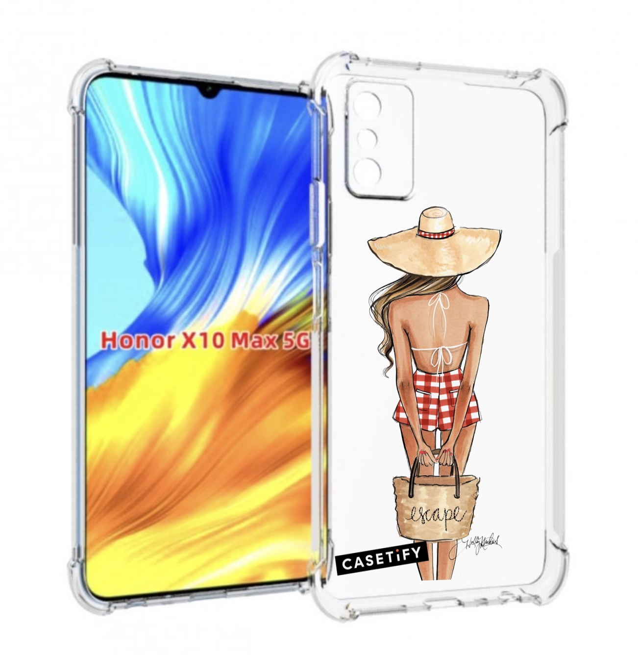 

Чехол MyPads CASETiFY женский для Honor X10 Max, Прозрачный, Tocco