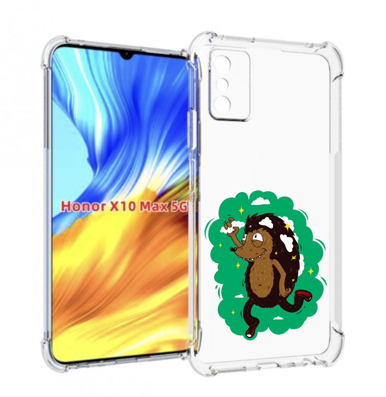

Чехол MyPads Ежик в облаках для Honor X10 Max, Прозрачный, Tocco