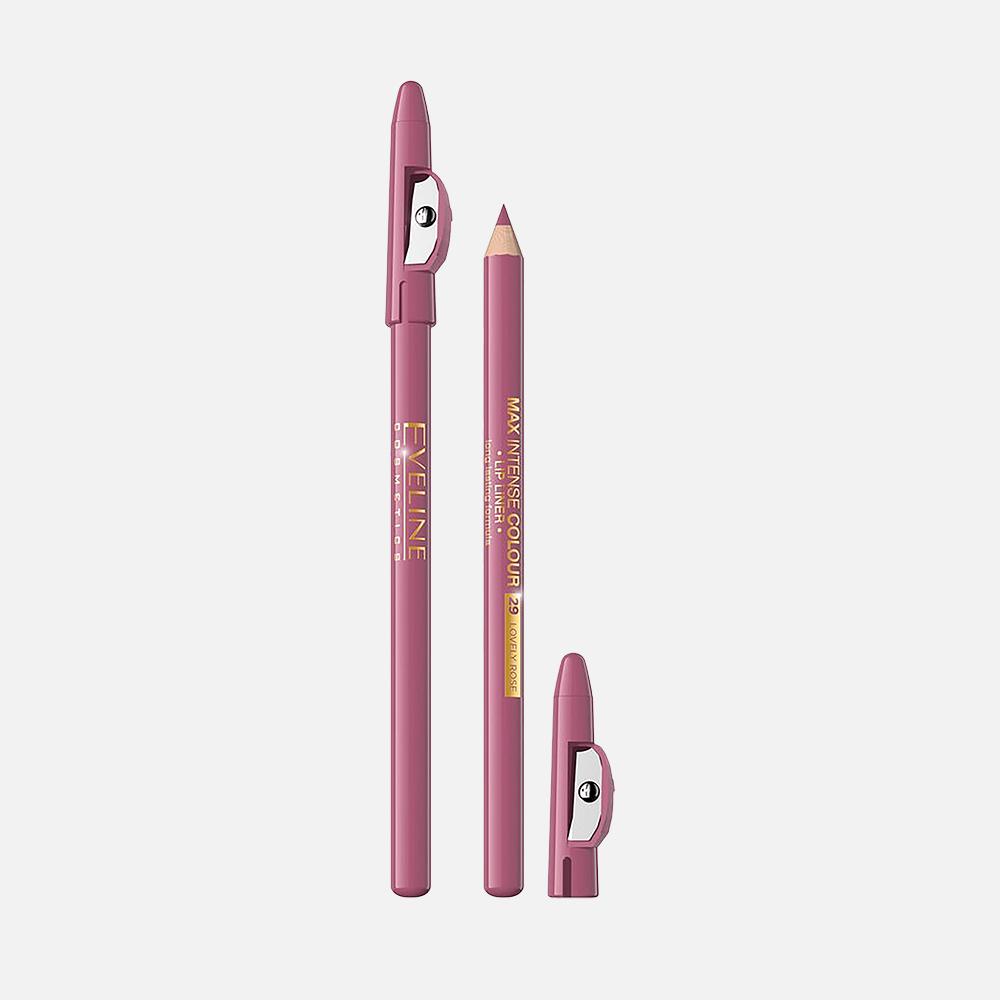 Карандаш для губ EVELINE COSMETICS Max Intense Colour контурный, тон 29 Lovely Rose, 7 г eveline карандаш для губ max intense colour