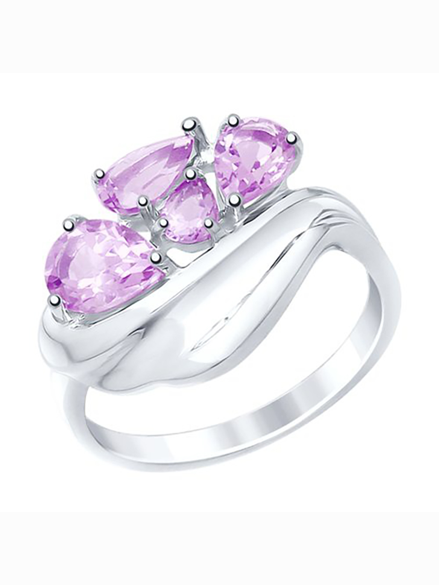 

Кольцо женское из серебра с аметистом, фианитом 585Gold 701010821, р, 701010821
