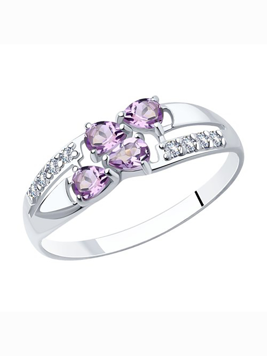 

Кольцо из серебра р. , 585Gold 701010772, аметист\фианит, 701010772