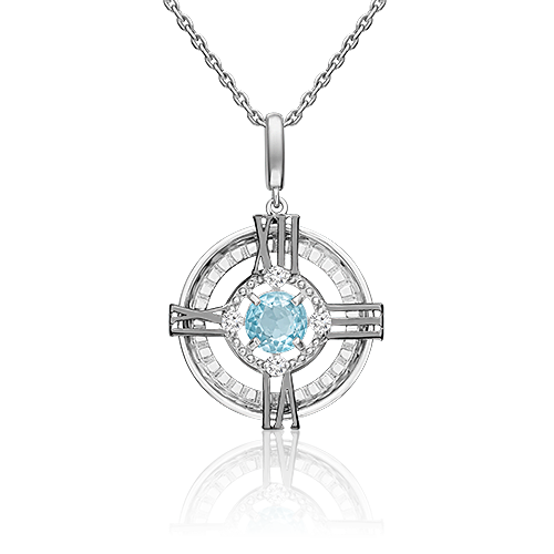 фото Подвеска из серебра с топазом platina jewelry 03-3247-00-201-0200-68