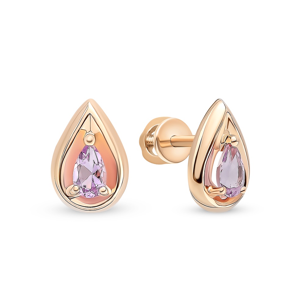 

Серьги из красного золота с аметистом 585Gold 202008029, 202008029